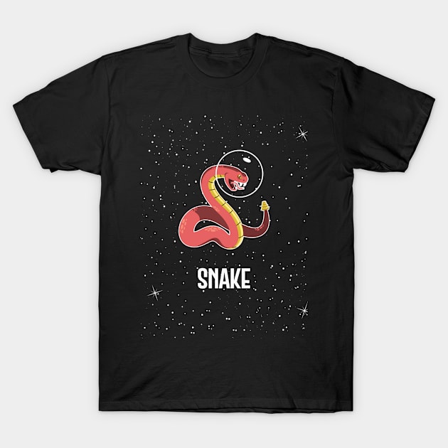 Space SNAKE-CUTE SNAKE IN SPACE T-Shirt by happy6fox